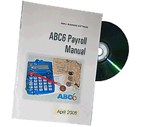 image of ABC6 payroll software user manual and CD